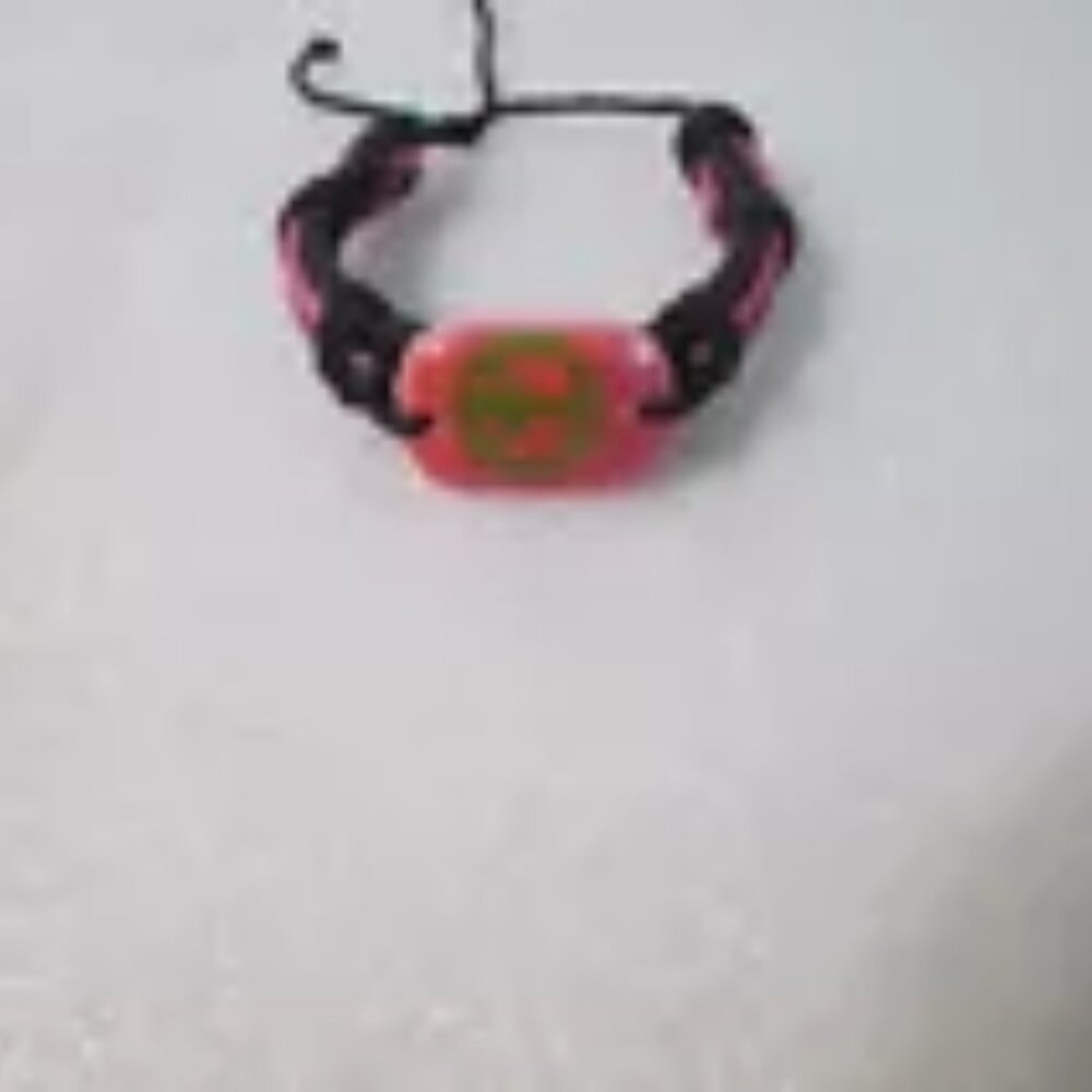 Peace Sign Pink Bracelet